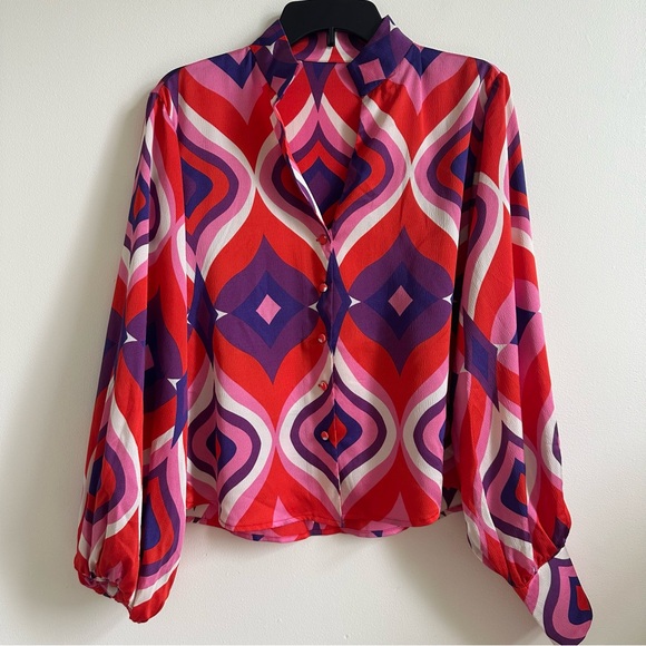 Alexis Multicolor Patterned Blouse size S - Picture 9 of 15